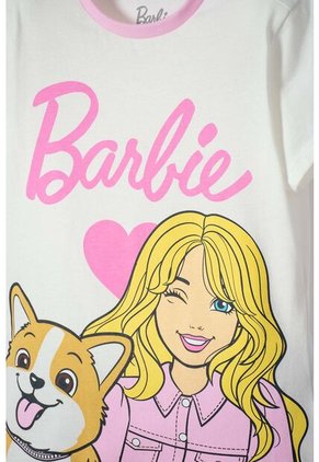 Pijama De Barbie Rosada De Manga Corta Para Niña 6