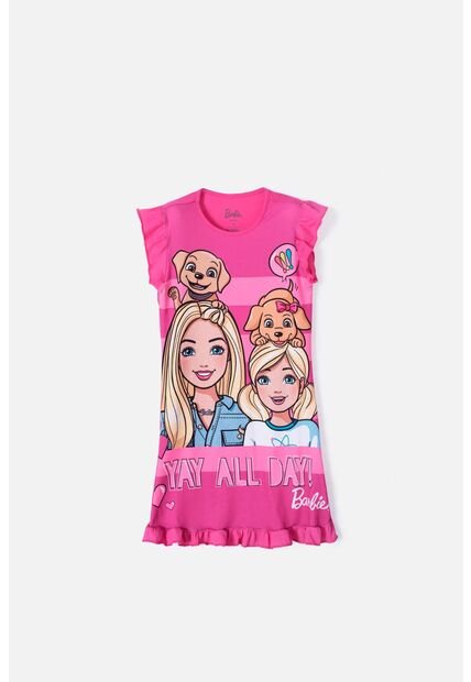Pijama Tipo Batola De Barbie Manga Sisa Fucsia Para Niña 12