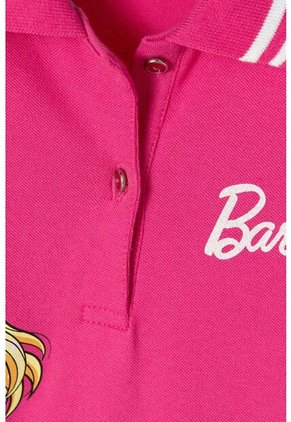Camiseta Tipo Polo De Barbie Fucsia Para Niña 12