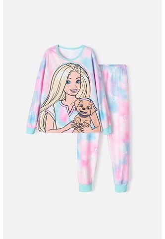 Pijama De Barbie Manga Larga  Multicolor Para Niña 12 MATTEL