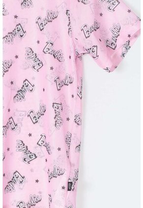 Camiseta De Barbie Manga Corta Rosada Para Niña 8