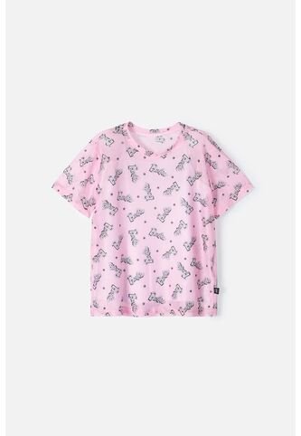Camiseta De Barbie Manga Corta Rosada Para Niña 4 MATTEL