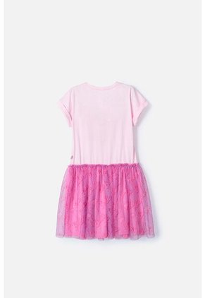 Vestido De Barbie Rosado Con Tul Para Niña 12