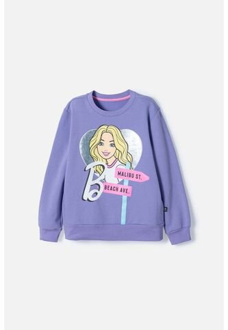 Buzo De Barbie Lila Cerrado Para Niña. 8 MATTEL