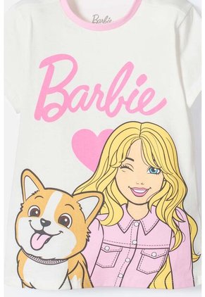 Pijama De Barbie Rosada De Manga Corta Para Niña 8