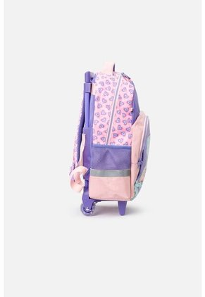 Morral De Barbie 16.5" Con Ruedas Violeta Y Rosado Para Niña U