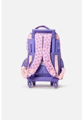 Morral De Barbie 16.5" Con Ruedas Violeta Y Rosado Para Niña U