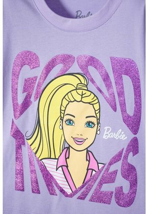 Camiseta De Barbie Lavanda Con Mirella Para Niña 6