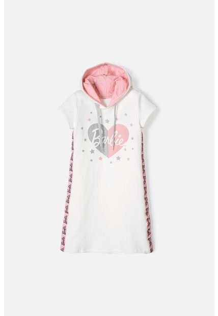 Vestido De Barbie Con Brillos Marfil Y Palo De Rosa Para Niña 10