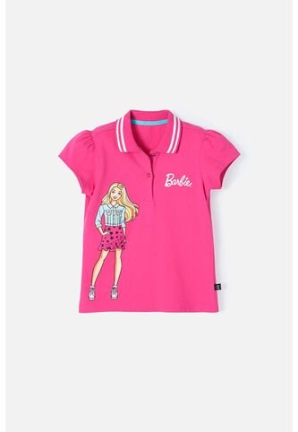 Camiseta Tipo Polo De Barbie Fucsia Para Niña 12 MATTEL
