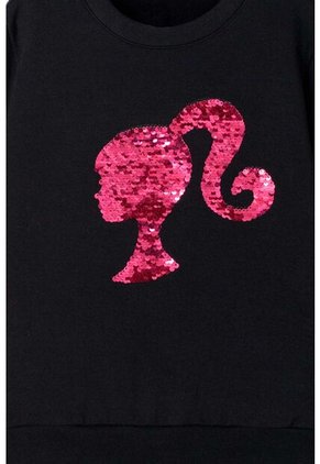 Buzo De Barbie Cuello Redondo Negro Para Niña 8