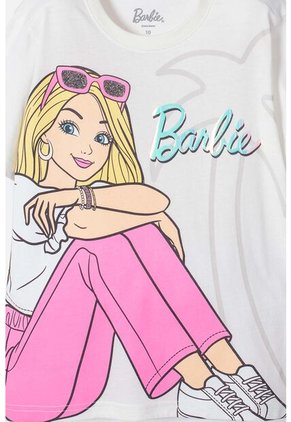 Camiseta De Barbie Marfil Estampada Para Niña 8