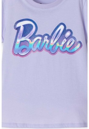 Camiseta De Barbie Manga Corta Lila Para Niña 4