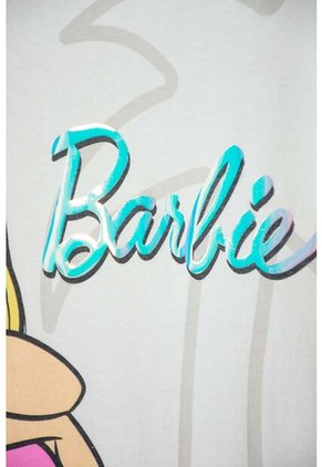Camiseta De Barbie Marfil Estampada Para Niña 8
