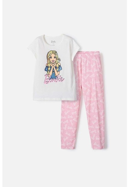 Pijama De Barbie De Pantalón Largo Multicolor Para Niña 10