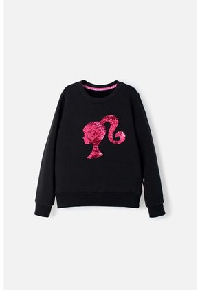 Buzo De Barbie Cuello Redondo Negro Para Niña 4