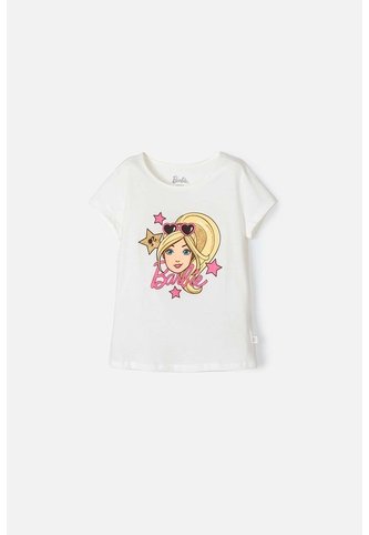 Camiseta De Baribie Manga Corta Marfil Para Niña 8 MATTEL