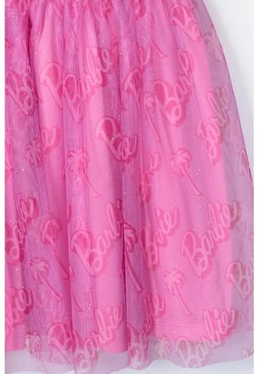 Vestido De Barbie Rosado Con Tul Para Niña 10