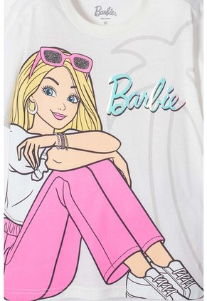 Camiseta De Barbie Marfil Estampada Para Niña 8