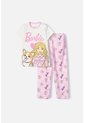 Pijama De Barbie Rosada De Manga Corta Para Niña 4 de MATTEL