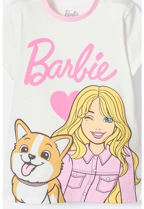 Pijama De Barbie Rosada De Manga Corta Para Niña 4