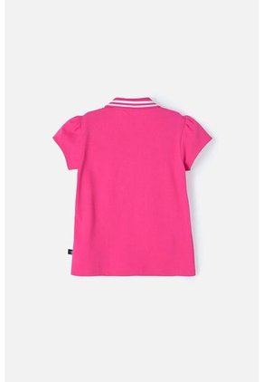 Camiseta Tipo Polo De Barbie Fucsia Para Niña 10