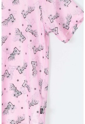 Camiseta De Barbie Manga Corta Rosada Para Niña 8