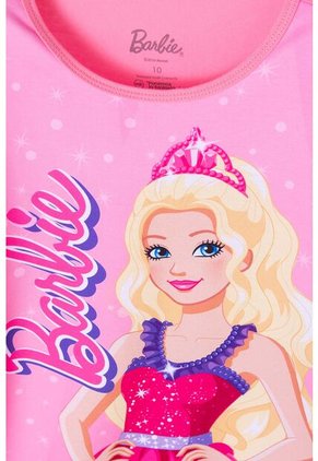 Camiseta De Barbie Manga Corta Rosa Para Niña 6