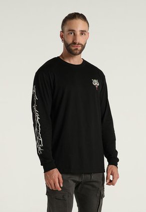 Camiseta Manga Larga Negro Mattelsa Masculino