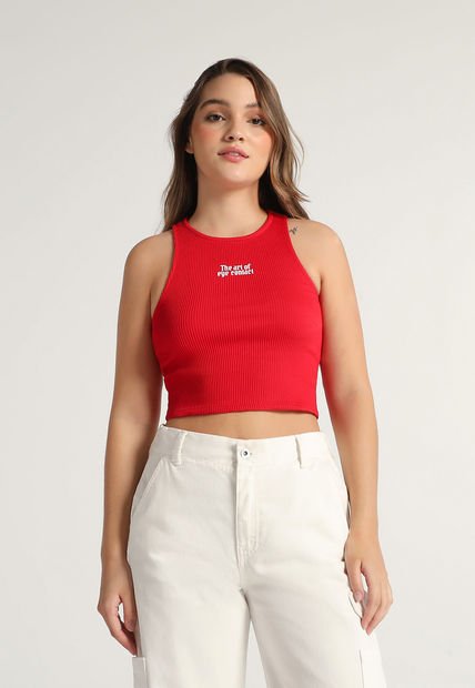 Crop Top Rojo-Blanco Mattelsa