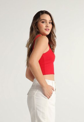 Crop Top Rojo-Blanco Mattelsa