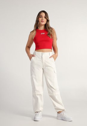 Crop Top Rojo-Blanco Mattelsa