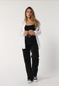 Pantalón Negro Mattelsa Wide Leg de Mattelsa