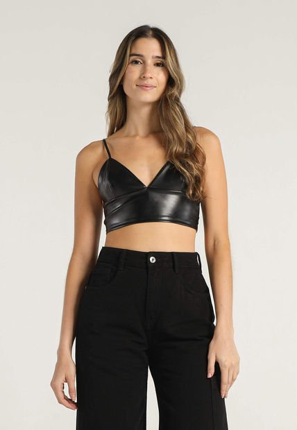 Crop Top Negro Mattelsa Femenino
