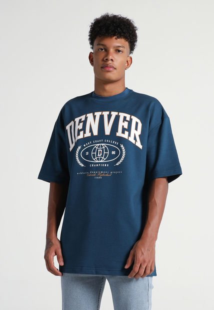 Camiseta Azul Petróleo-Blanco-Mostaza Mattelsa