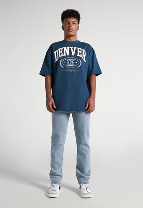 Camiseta Azul Petróleo-Blanco-Mostaza Mattelsa