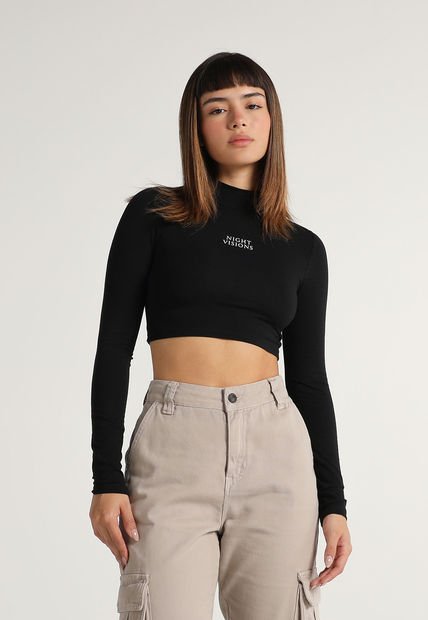 Crop Top  Negro-Blanco Mattelsa