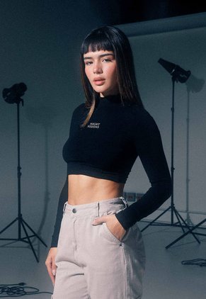 Crop Top  Negro-Blanco Mattelsa