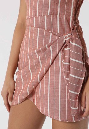 Vestido Terracota-Blanco Mattelsa