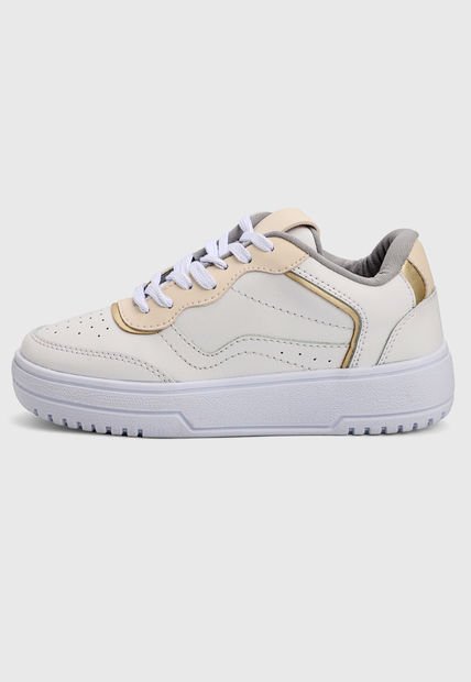 Tenis Lifestyle Blanco-Beige-Dorado Maui Shoes