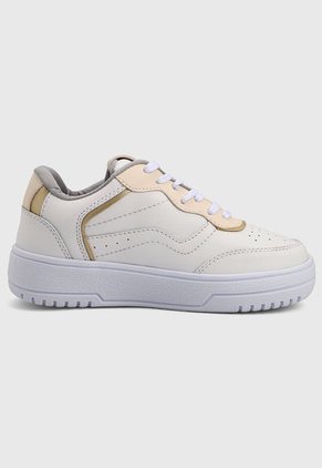 Tenis Lifestyle Blanco-Beige-Dorado Maui Shoes	