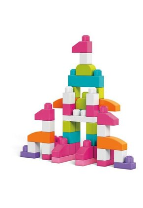 Mega Bloks Gran Bolsa Rosa Para Construir (80 Piezas)