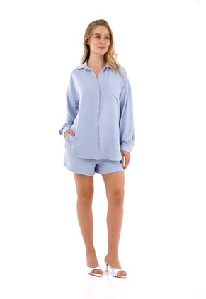 Camisa Olivia Azul Claro Mercedes Campuzano