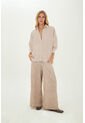 Pantalon Carly Beige Mercedes Campuzano de Mercedes Campuzano