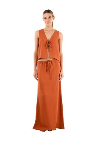 Falda Larga Brigitte Terracota Mercedes Campuzano Mercedes Campuzano