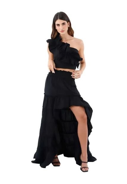 Falda Larga Kelly Negro Mercedes Campuzano