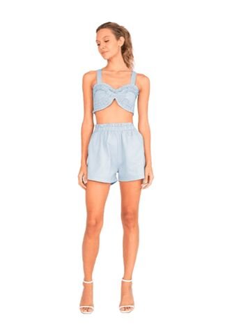 Short Haven Azul Claro Mercedes Campuzano Mercedes Campuzano