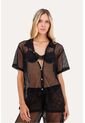 Camisa Seyla Negro Mercedes Campuzano de Mercedes Campuzano
