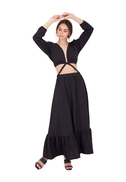 Vestido Largo Reverie Negro Mercedes Campuzano