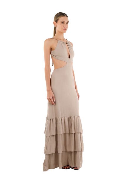 Vestido Largo Rue Toupe Mercedes Campuzano